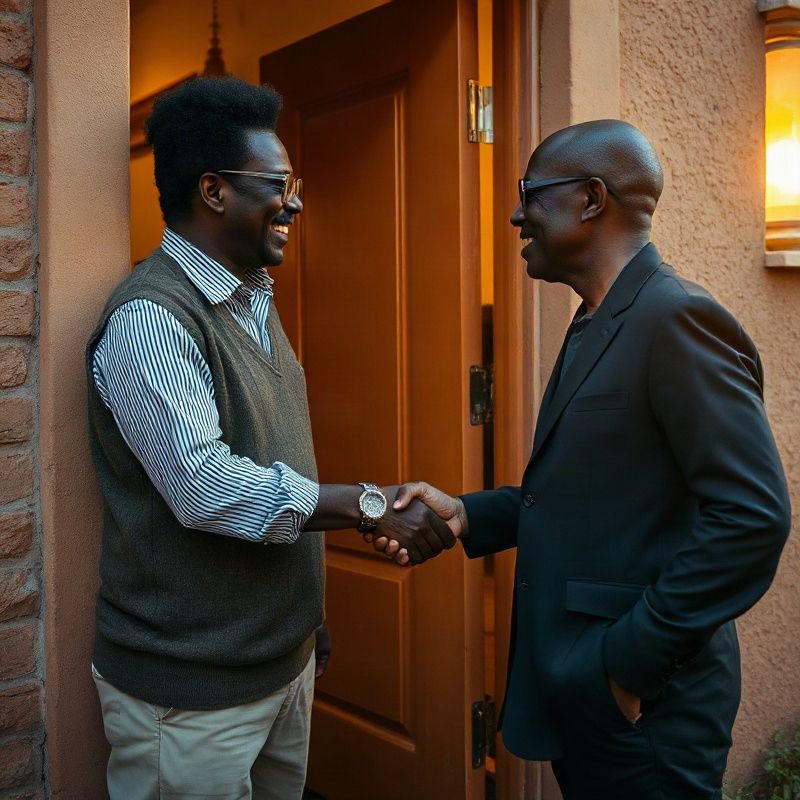 A Forgebswift team member greeting a client at a Nairobi residential doorway